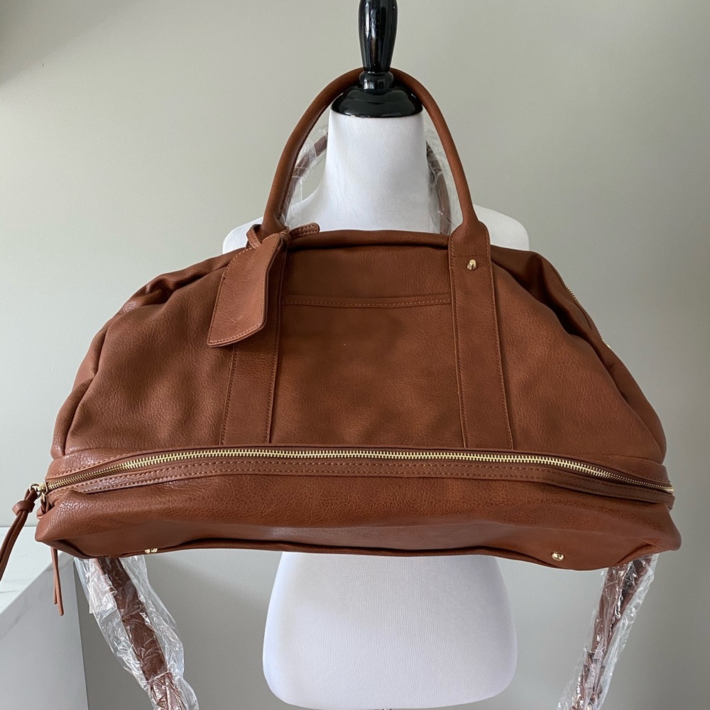 SOLD NWT Sole Society Mason Weekender Cognac